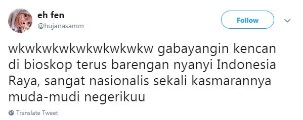 12 Cuitan lucu 'nyanyi Indonesia Raya' di bioskop ini kocak abis
