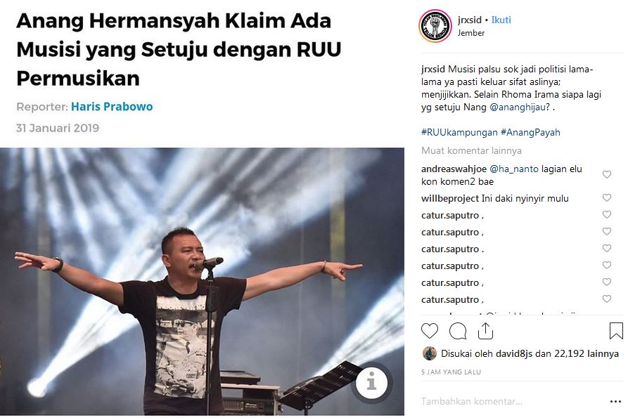 Jerinx SID kritik Anang soal RUU Permusikan, ini respons Ashanty