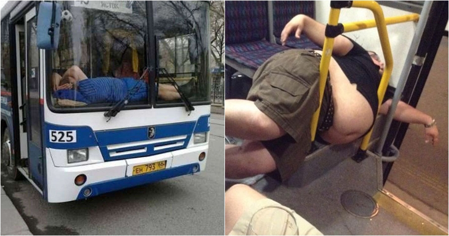 12 Tingkah nyeleneh orang tidur di bus ini bikin tepuk jidat