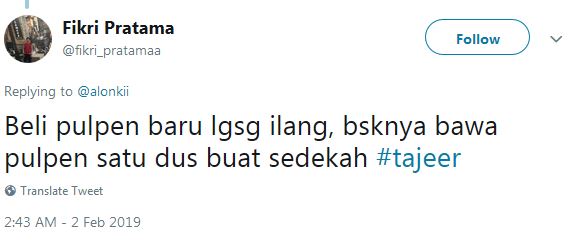 10 Cuitan #Tajeer warganet ini bikin sobat misqueen jadi ngakak