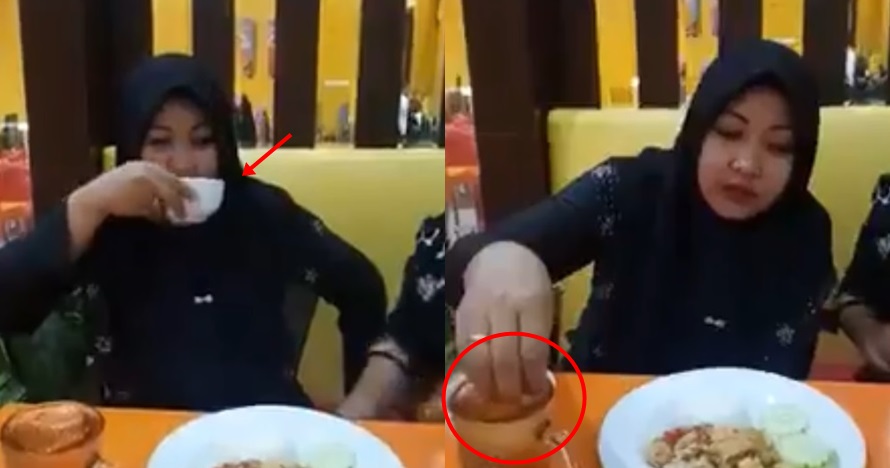 Keasyikan ngobrol, emak-emak ini malah minum air kobokan