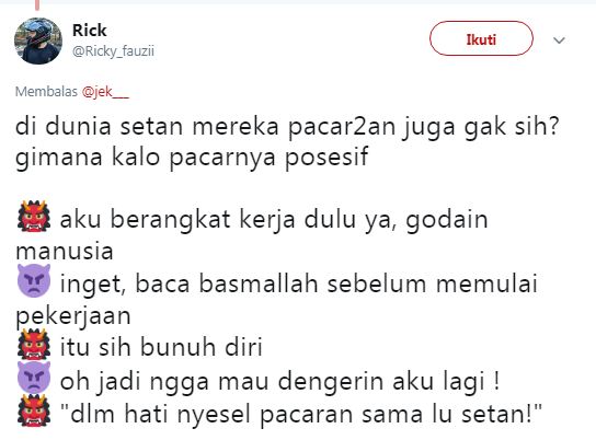 10 Cuitan lucu kalau setan pacaran ini bikin ngakak tapi serem