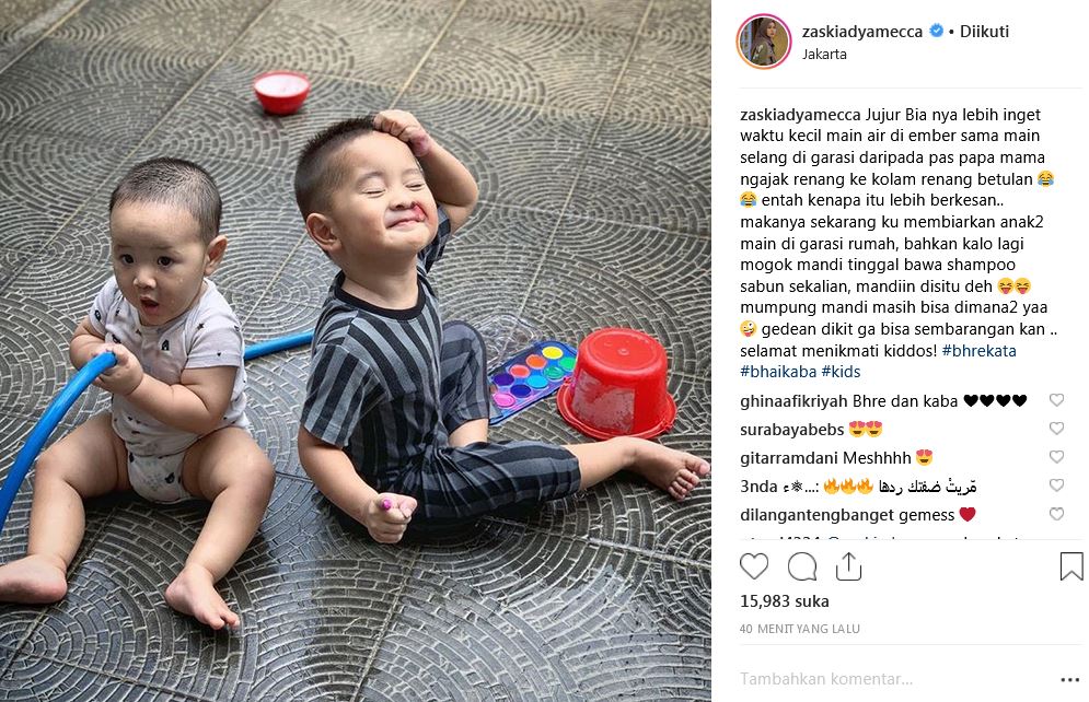 Curhat Zaskia Mecca mandiin anak di garasi ini kocak banget