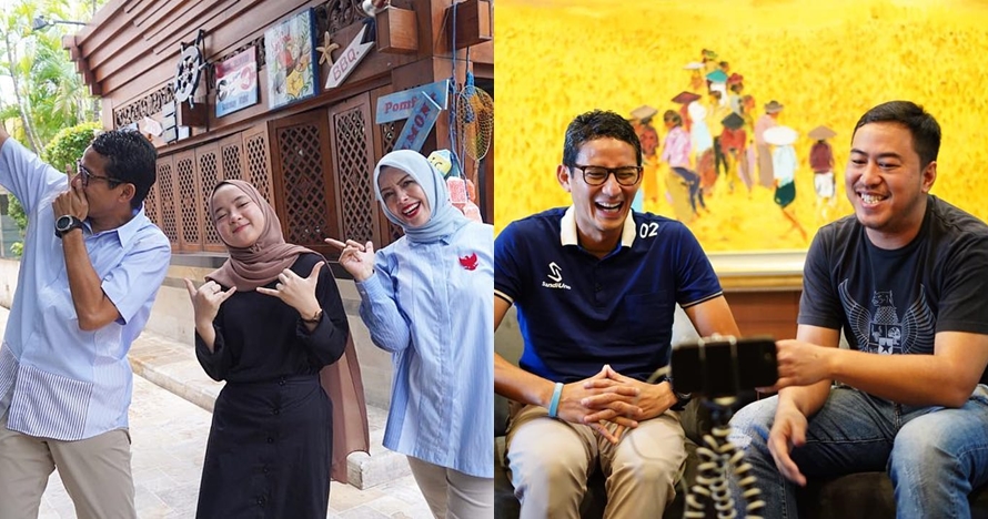 Momen Sandiaga Uno foto bareng 10 seleb, gayanya bak seumuran