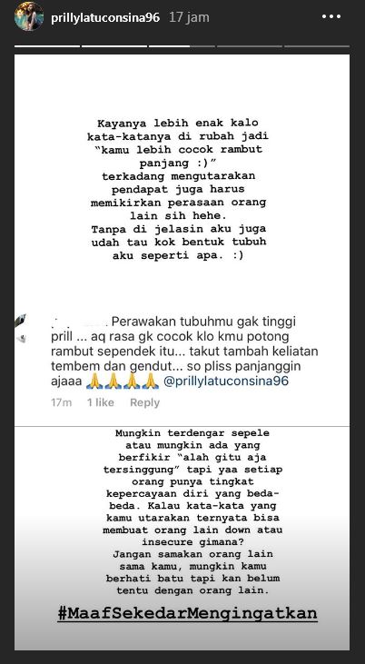 Disindir soal penampilan, ini respons menohok Prilly Latuconsina