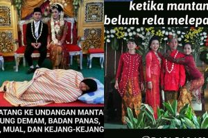 20 Meme lucu kalau datang ke pernikahan mantan, bikin auto baper