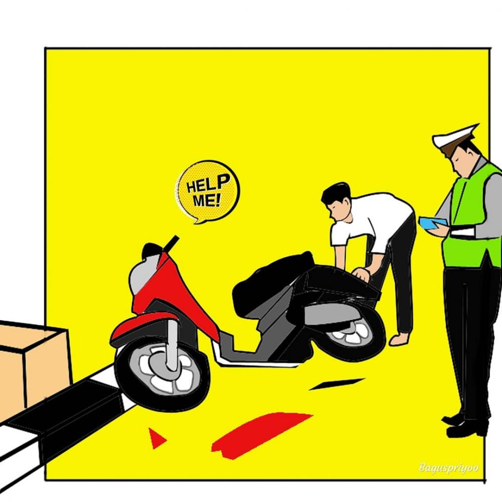 10 Meme lucu pria rusak motor saat ditilang ini bikin tepuk jidat