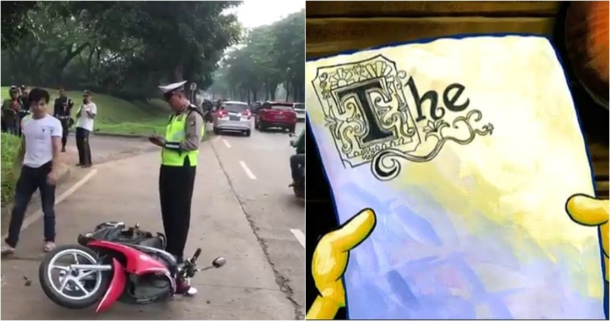 17 Editan foto catatan polisi tilang pria yang rusak motor, kocak
