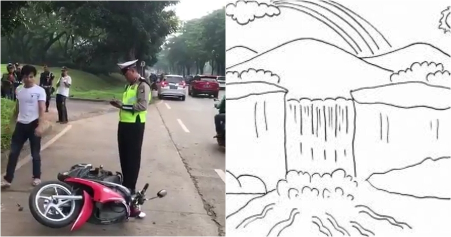 17 Editan foto catatan polisi tilang pria yang rusak motor, kocak