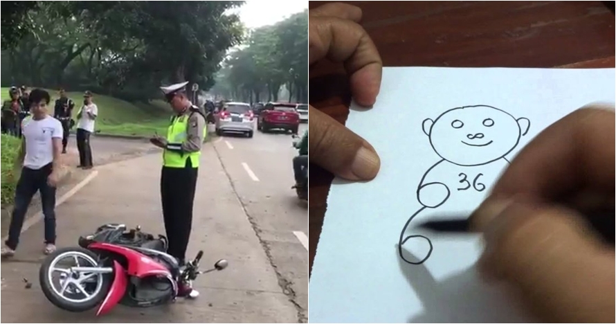 17 Editan foto catatan polisi tilang pria yang rusak motor, kocak
