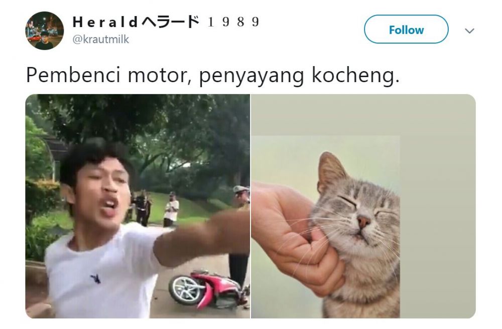 20 Editan foto tangan pria rusak motor saat ditilang, kocak abis