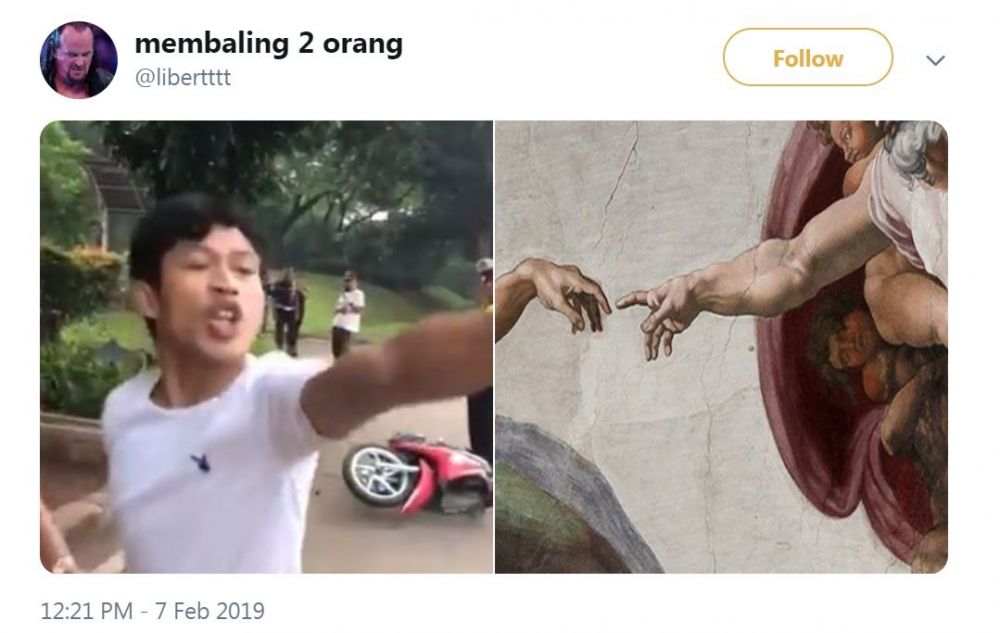 20 Editan foto tangan pria rusak motor saat ditilang, kocak abis