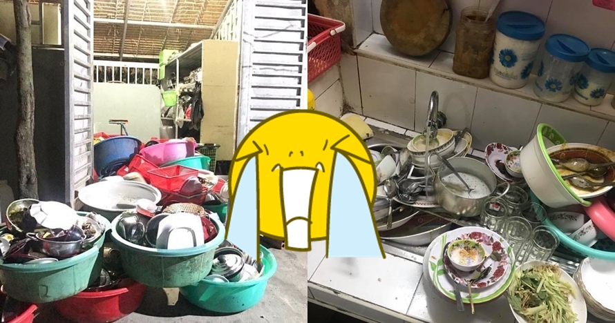 10 Potret peralatan makan kotor menumpuk di dapur, bikin jijik
