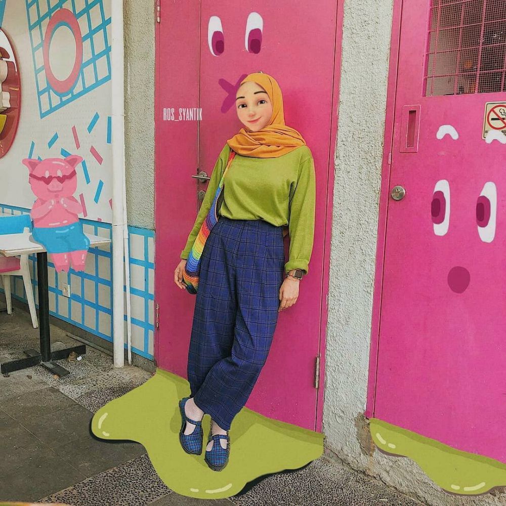 15 Editan foto Kak Ros Upin Ipin jadi selebgram ini epik banget