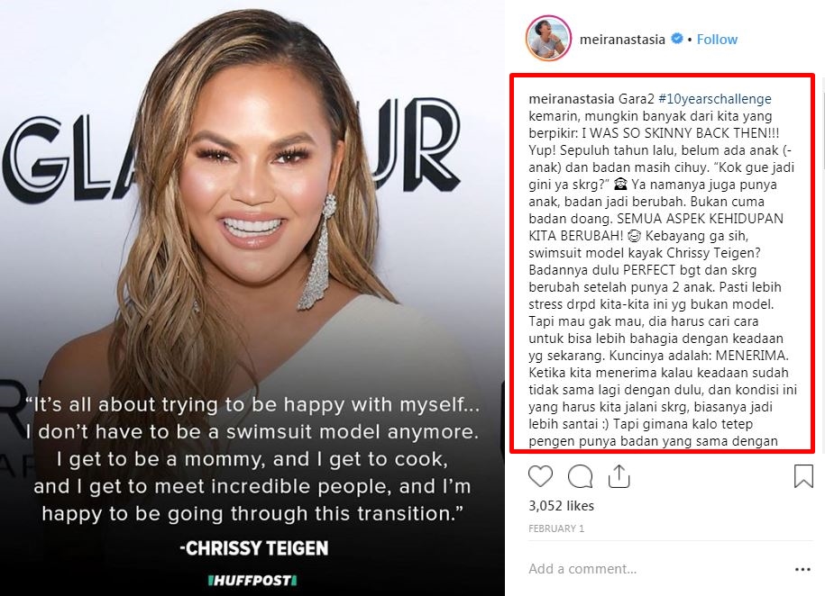 10 Cara percaya diri ala Meira Anastasia, bikin sehat luar dalam