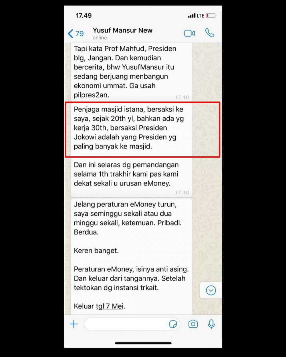 9 Alasan Yusuf Mansur mendukung Jokowi di Pilpres 2019