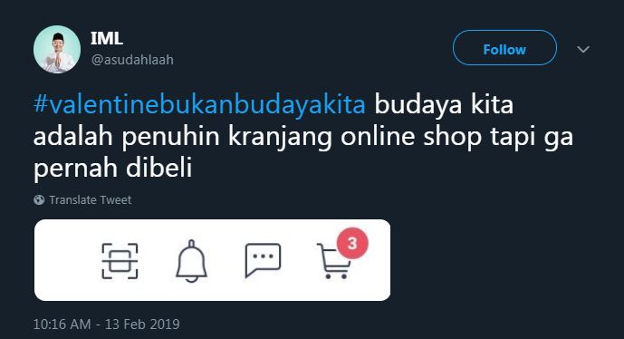 10 Cuitan lucu 'Valentine bukan budaya kita', jomblo pasti setuju