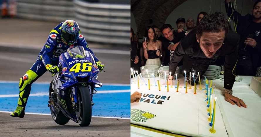 10 Momen ulang tahun Valentino Rossi, dapat cium mesra dari pacar