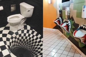 12 Kloset duduk ini diberi sentuhan seni, hasilnya keren abis