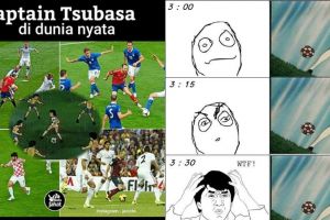 10 Meme lucu tendangan Captain Tsubasa ini bikin nyengir sendiri