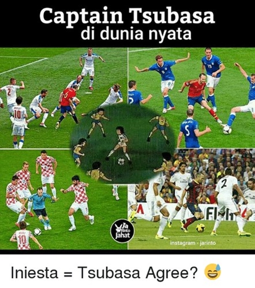10 Meme lucu tendangan Captain Tsubasa ini bikin nyengir sendiri