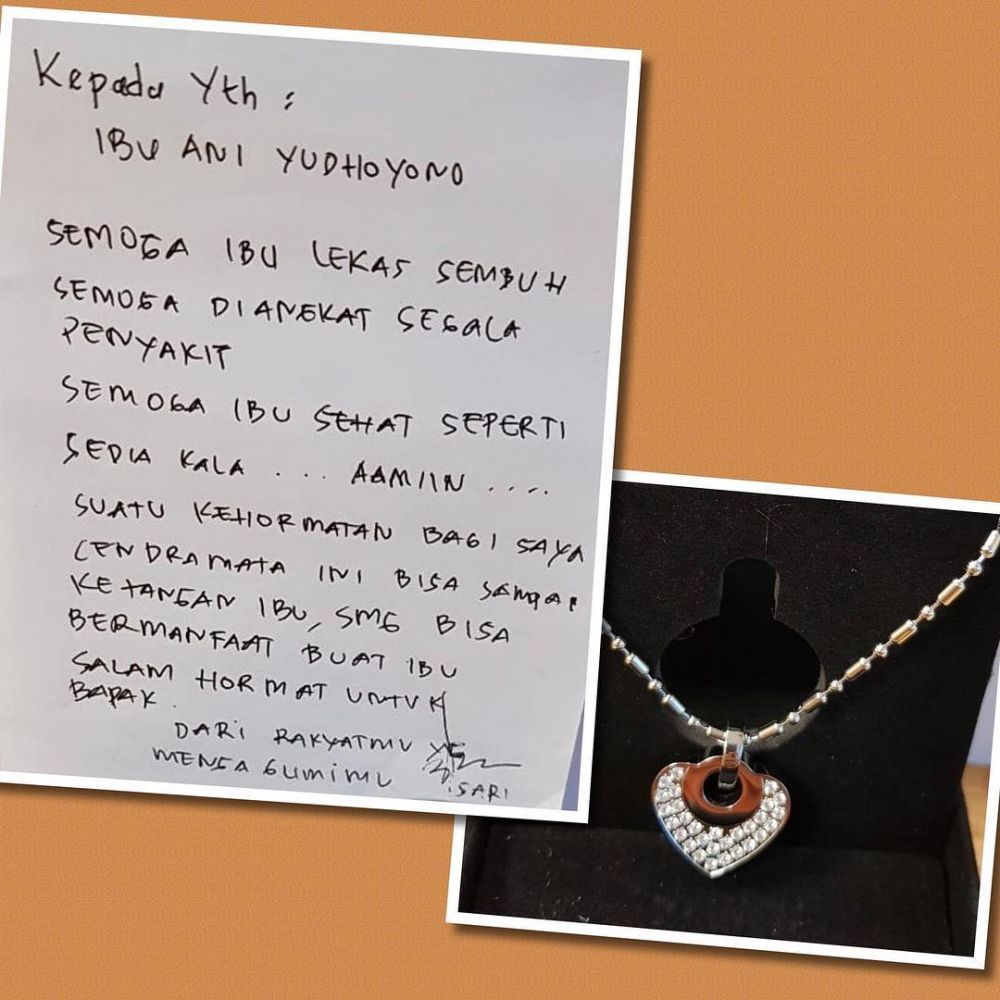 Ani Yudhoyono diberi fans kalung kesehatan, ini harga & khasiatnya