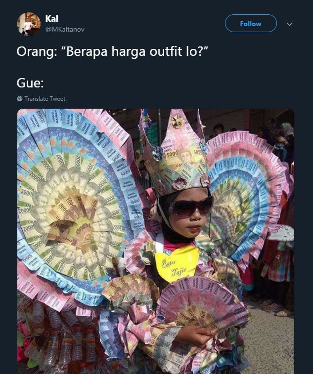 10 Cuitan lucu 'berapa harga outfit lo' ini bikin nyengir sendiri