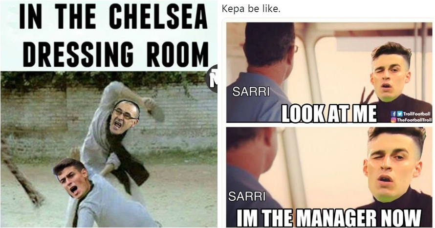 10 Meme lucu saat kiper Chelsea menolak diganti, timnya pun kalah