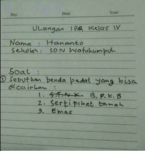 10 Jawaban lucu siswa di lembar jawab ini bikin mikir keras