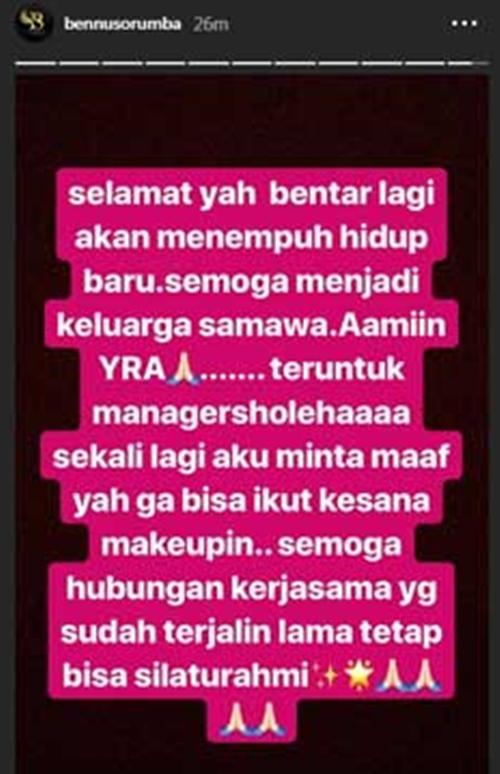 Usai menikah, Syahrini blokir makeup artist Bennu Sorumba