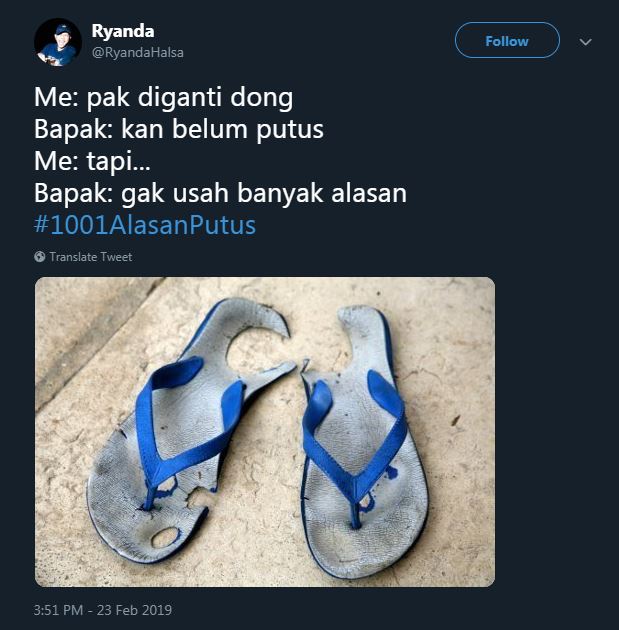 10 Cuitan lucu 1001 alasan putus ini bikin hati meringis