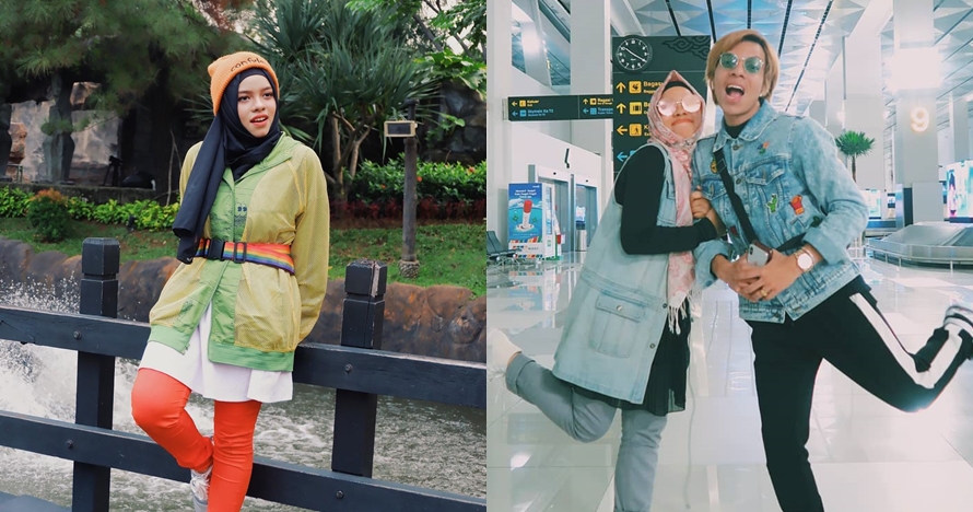 8 Inspirasi fashion tabrak warna Sajidah Halilintar, swag abis