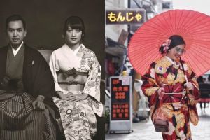 Pemotretan 6 pasangan seleb berbalut busana khas Jepang, serasi