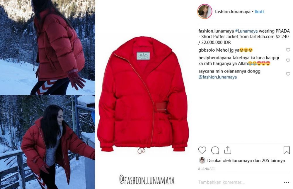 6 Jaket Luna Maya ini harganya fantastis, ada yang Rp 165 juta