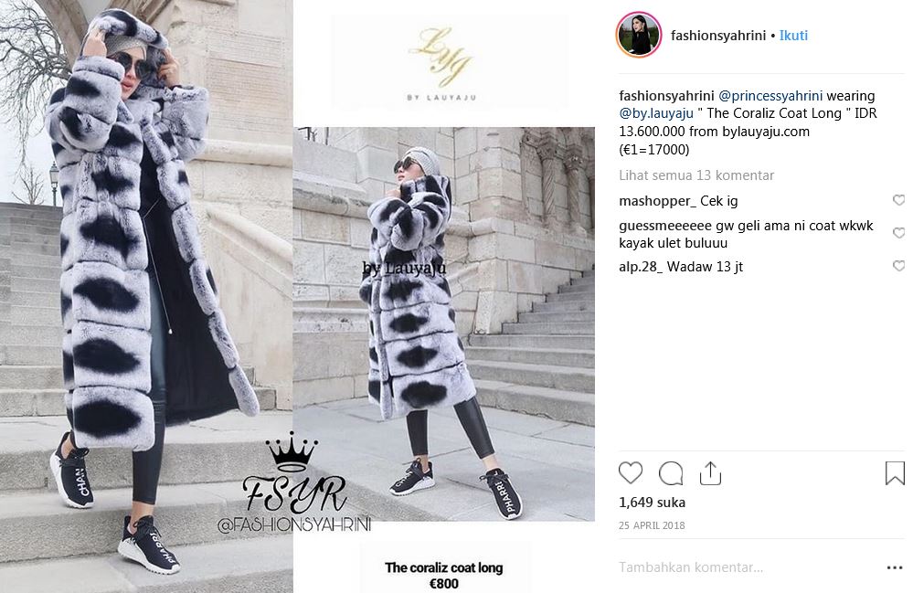 7 Koleksi jaket cetar Syahrini, ada yang Rp 100 jutaan