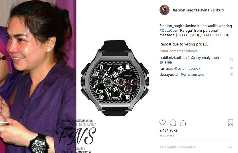 7 Koleksi jam tangan mewah Rieta Amilia, ada yang seharga mobil