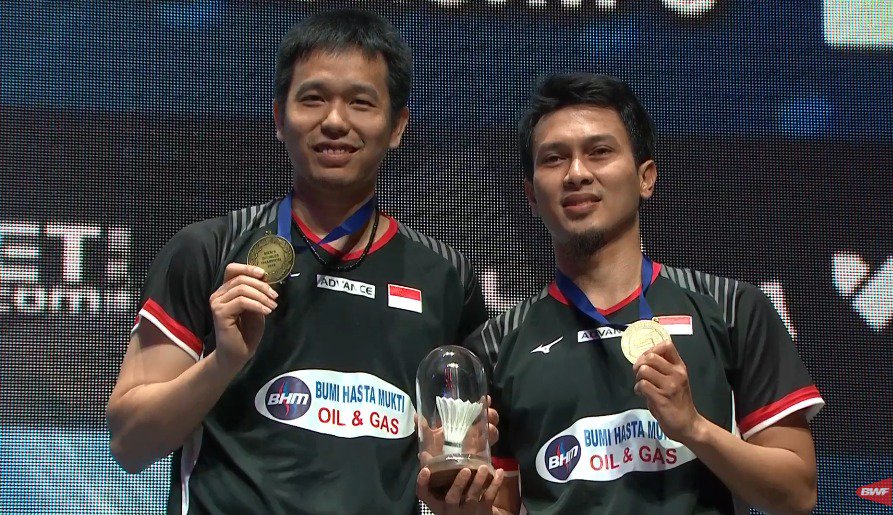10 Potret kemenangan Ahsan/Hendra, juara All England 2019