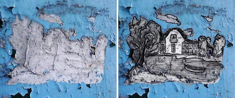 12 Ilustrasi dari tembok rusak ini bikin rumah makin berwarna