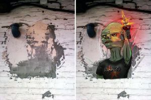 12 Ilustrasi dari tembok rusak ini bikin rumah makin berwarna