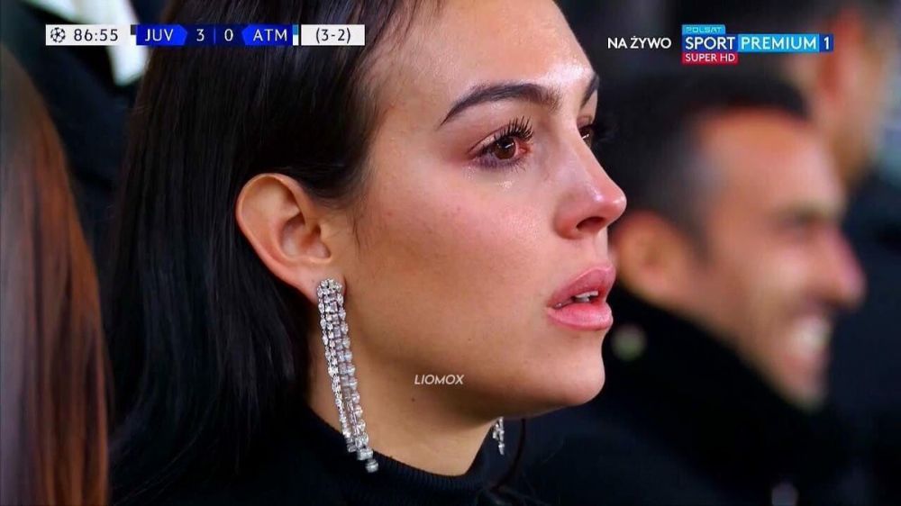 Tangis haru Georgina Rodriguez saat Ronaldo cetak hattrick