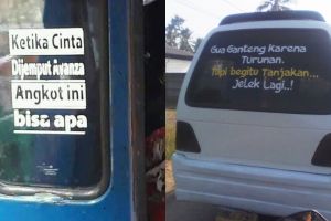 12 Stiker lucu yang ada di angkot ini bikin ngakak sampai tujuan