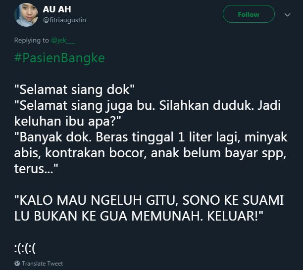 10 Cuitan lucu 'pasien bangke' ini kocaknya bikin ketawa ngakak