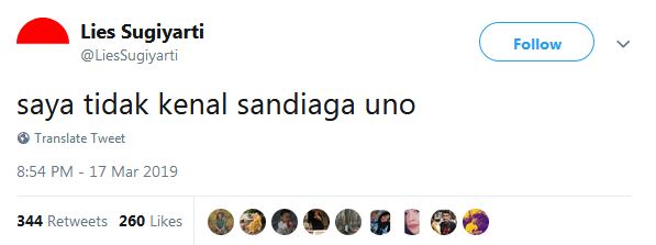 7 Cuitan lucu Bu Lies tanggapi Sandiaga ini bikin nyengir