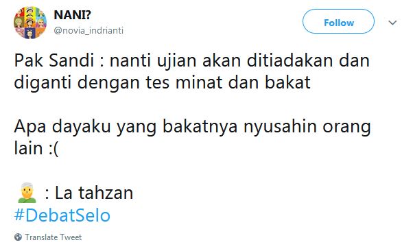 10 Cuitan lucu penghapusan UN di debat cawapres ini malah curhat