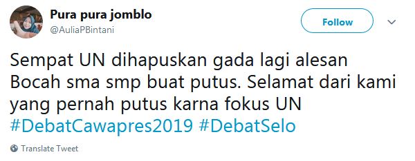 10 Cuitan lucu penghapusan UN di debat cawapres ini malah curhat