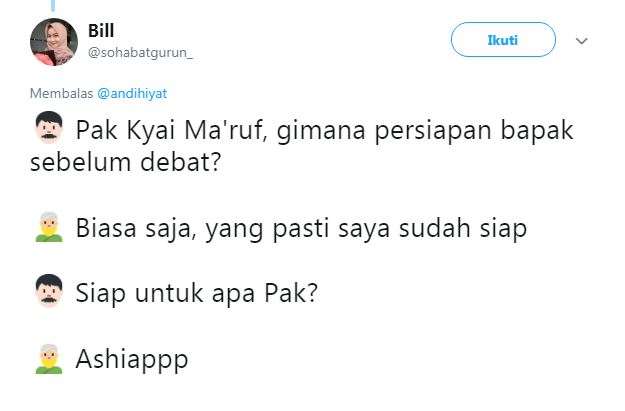10 Cuitan lucu persiapan debat Ma'ruf Amin, kocak banget nih!