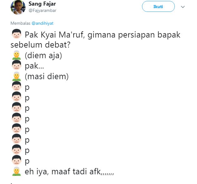 10 Cuitan lucu persiapan debat Ma'ruf Amin, kocak banget nih!