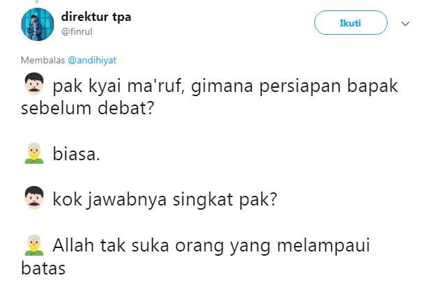 10 Cuitan lucu persiapan debat Ma'ruf Amin, kocak banget nih!