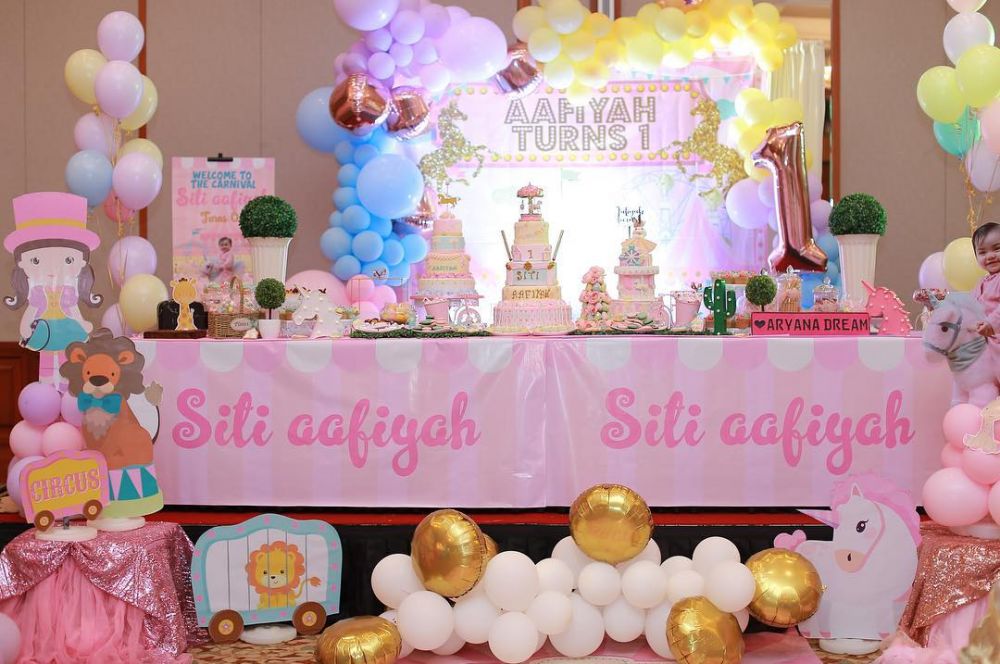 15 Momen ulang tahun anak Siti Nurhaliza, bertema sirkus unik
