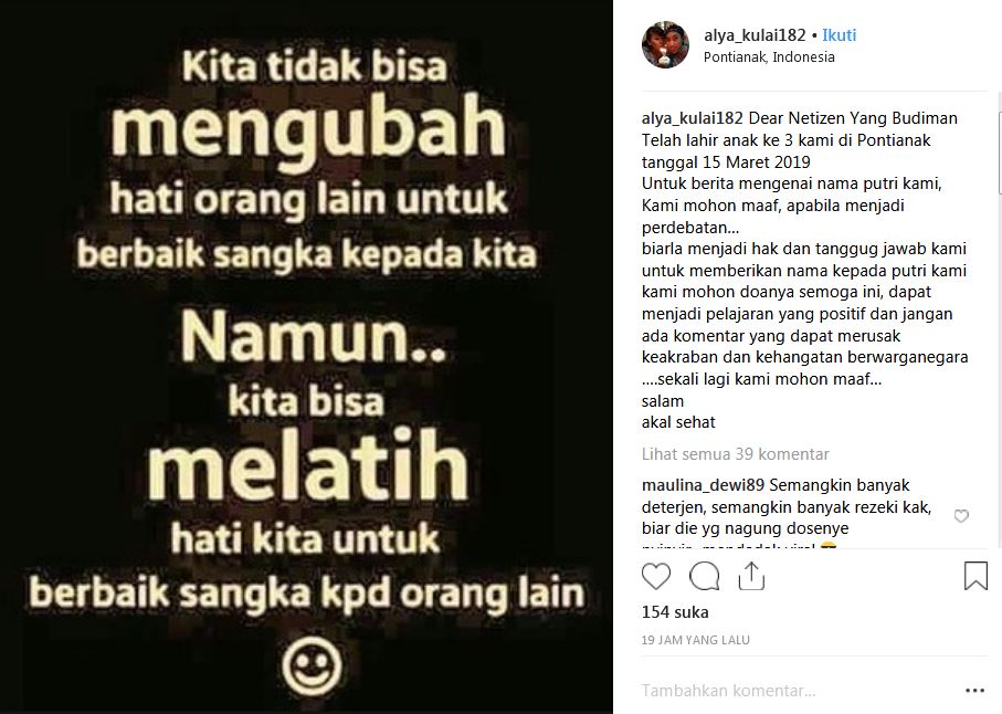 Bayi 'Syahreina Luna Barack' tuai hujatan, ini respons bijak ibunya